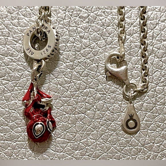 Pandora Marvel Hanging Spider-Man Sterling Silver Dangle Charm and Necklace - Picture 8 of 10